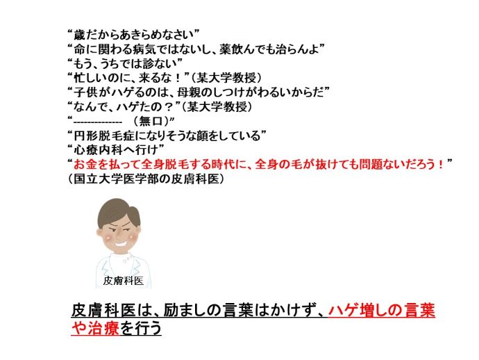 円形脱毛症　病院